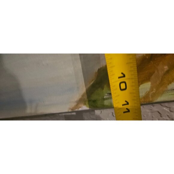 Vintage Oil Painting On Canvas Original Landscape Tree Lake 14"x11" Nature - Picture 4 of 4